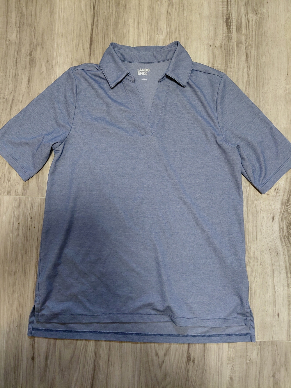 Lands' End Small Men's Blue Polo-Style Short Sleeve Shirt